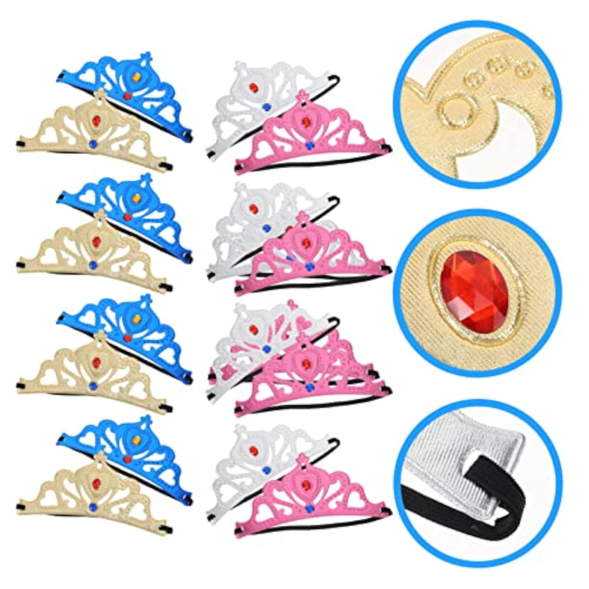 Elegant 16pcs Birthday Party Tiara Crown Set
